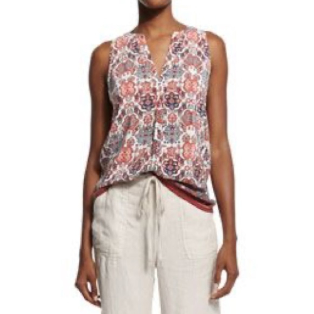 JOIE printed silk georgette ARUNA tank top